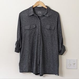 Eddie Bauer Stretch Button Down Gray 2X